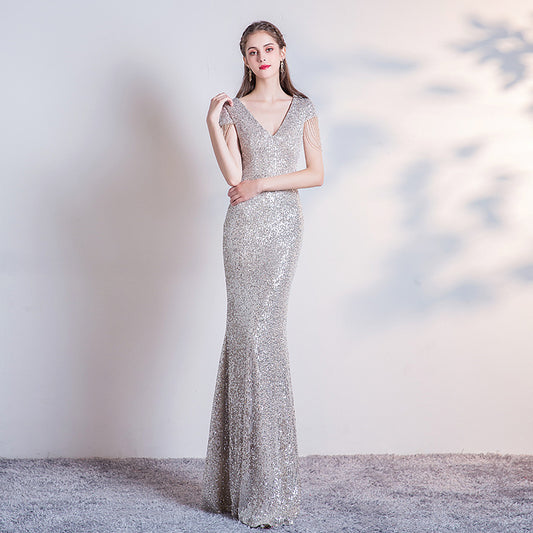 Sequined Slim Mermaid Dress Temperament