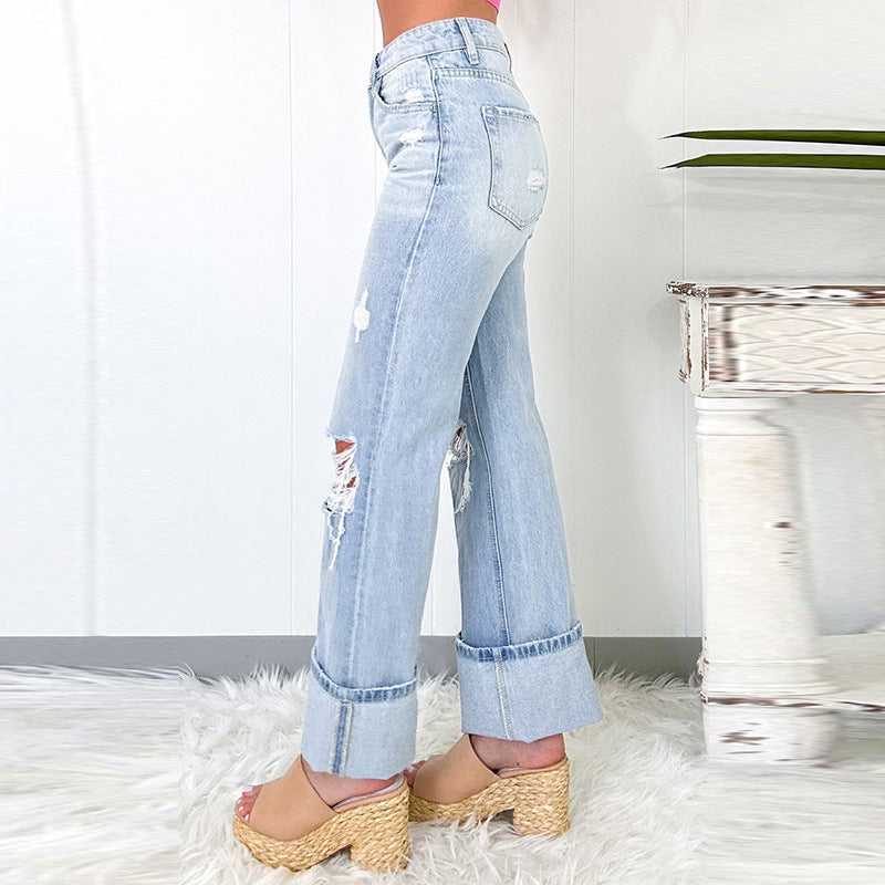 Pantalon Évasé Ajusté Tendance