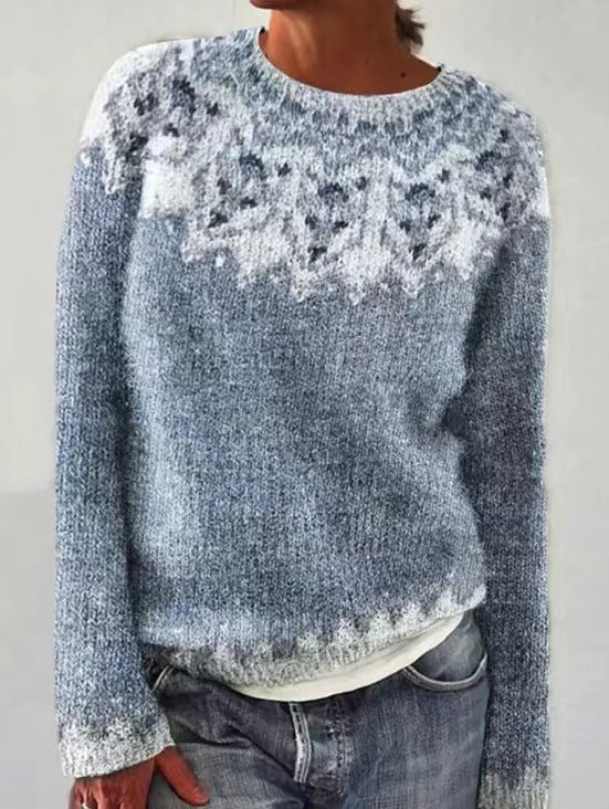 Pull Femme Tendance à Encolure Rond